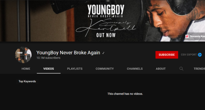 YoungBoy Never Broke Again YouTube Channel