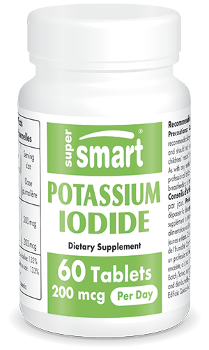 Super Smart Potassium Iodide bottle on a white background