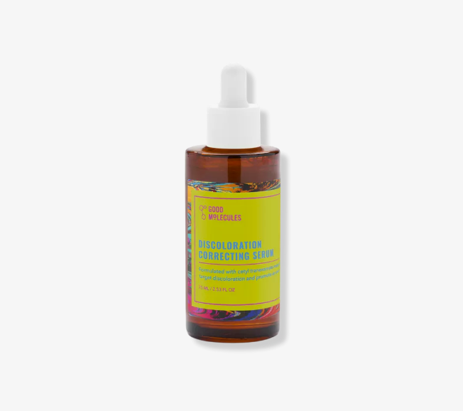 Discoloration Correcting Serum bottle on a clean background