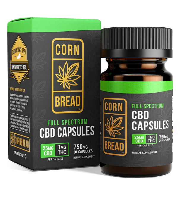 Full Spectrum CBD Capsules bottle on a soothing background